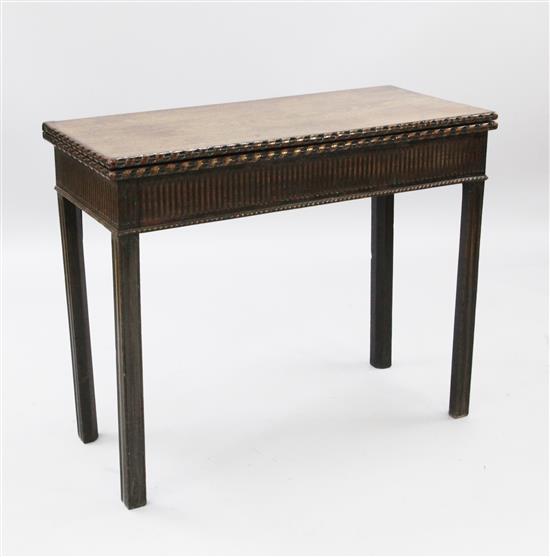 A George III mahogany tea table, W.2ft 11in. D.1ft 4in. H.2ft 5in.